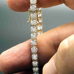 Hotsale Real 10k 14k Solid Gold Lab Grown Diamond Tennis Chain 3mm 4mm 5mm Collana Bracciale Uomo e Donna Fine Jewelry