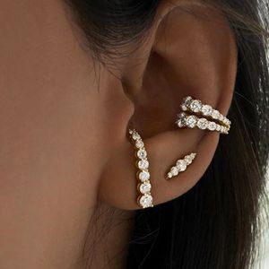 Statement 14K Gold Filled Hoop Earring Cuff AAAAA Zircon Party Wedding Earrings Cuff for Women men Jewelry