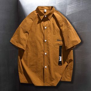 Męskie koszule Summer Japan Japan Style Vintage krótkie koszulki streetwearne ubrania streetwearne 230511