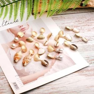 Dangle Earrings & Chandelier GIRL Boho Puka Shell Drop For Women Fashion Simulated Pearl Natural Cowrie Statement Aretes Femme JewelryDangle