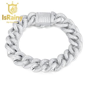 IsRainy Hip Hop Rock 100% 925 Sterling Silver Sparkling Sona Diamonds Zircon Tennis Chain Bracelets Fine Jewelry Wholesale