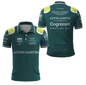 Szcj 2023 Fashion F1 Men's Polo Formula One Team Aston Martin Aramco Cognizant Official Summer Casual Quick-drying Short Sleeve D4ro