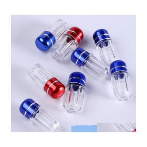 Paketleme Şişeleri 2ml Mini Clear Plasitc Şişe Metal Kapağı Küçük 1 PCS Kutu Kılıf Tüp Konteyner Bırakma Ofis Okulu Business DH17W