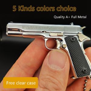 5 ألوان 1911 مسدس مسدس كامل الجودة المعدنية نموذج السلسلة المفاتيح طراز لعبة Miniature Miniature Collection Pistol Collection Toy Gift 2081