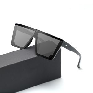 Солнцезащитные очки 2023 Негабаритные солнцезащитные очки Женщины квадратные плоские верхние градиентные линзы Большой рамка солнцезащитные бокалы