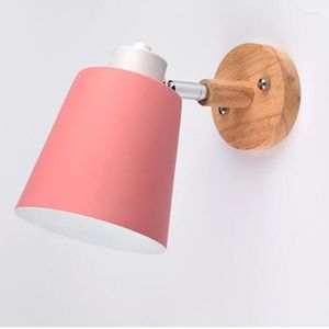 Wandlampen, rosa, verstellbar, E27-LED-Lampe, Nachttisch, nordisch, schlicht, modern, Arbeitszimmer, Schlafzimmer, Macarons