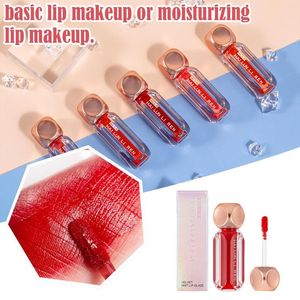 Lip Gloss Grathed Golit Glitter Lacque Hidratante Veludo Matte Cosméticos Jujube Maquiagem Vermelha Vermelha X9v7