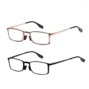 Solglasögon Metallram Presbyopiska glasögon Blue Light Blocking Readers -glasögon med bärbart pennklippfodral Mini Reading