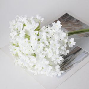 Flores decorativas Hidrangea artificial Bunco de seda Decoração de casamento de casamento Arranjo de buquê de noiva El Table Home Gypophila