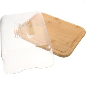 Present Wrap Cake Plate Wedding Servering Platter Container Stand Dome Square Tray Clear Bamboo