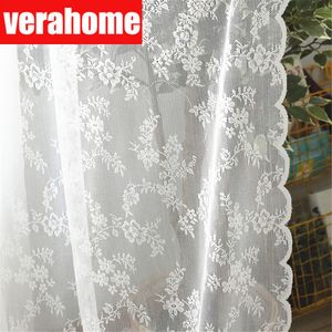 Zasłony Europejskie białe koronkowe zasłony do salonu w sypialni okno Tiulowe zasłony zasłony serapkie wystrój domu 230510