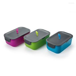 Servis uppsättningar Lunch Box PP/Silicone Container Eco-vänliga hälsosamma BPA-gratis bärbara Bento för barnskolepicknick Mikrovågsbar