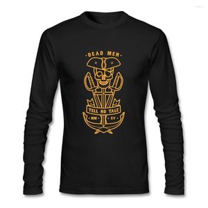 Cirtas de camisetas masculinas Dead Homens não contam histórias impressas de manga longa personalizadas Base de tamanho grande camisetas elegantes para alta qualidade