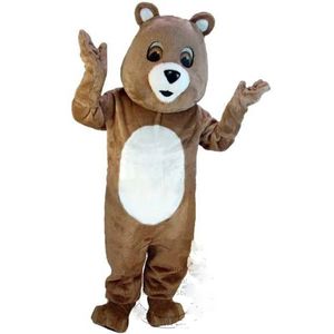 Professionell ny vuxen brun björn lätt mascot kostym jul halloween tecknad för födelsedagsfest fnöde klänning