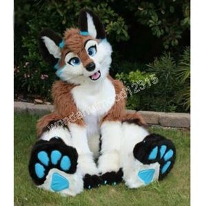 Взрослый размер хаски собака Wolf Fox Costume Costum