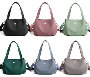 LL-1653 Bolsas de bolsas femininas bolsa esportiva ao ar livre viagens de ombro de ombro casual pacote de nylon sacos de compras de nylon