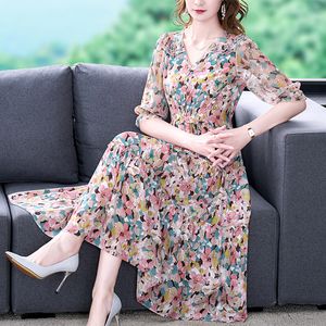 Sukienki swobodne Summer Natural Silk Natural Silk Midi Sukienki Buho Fashion Light Beach Sundress Korean Elegant Bodycon Sukienki 230511