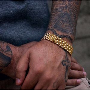 Chain Men Men Bracelet de luxo 15mm Dudos de aço inoxidável Rollie Hip Hop para pulseiras jóias masculinas 230511