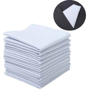 Table Napkin 12pcs White 100% Cotton s Reusable Handkerchief Cloth Diner Banquet Wedding Party Home Decorations 40x40cm 230511