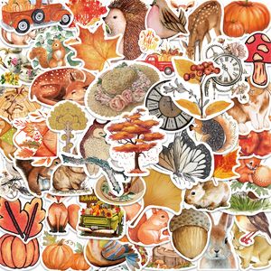 50PCS Autumn Forest Cute Animals Rabbit Fox Squirrel Graffiti Stickers for DIY Luggage Laptop Skateboard Motorcycle Bicycle Stickers