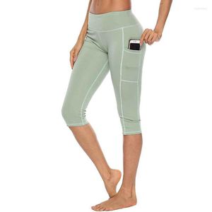 Aktive Hosen Sommer Nahtlose Leggings Hohe Taille Hüfte Lift Fitness Spleißen Kurze Frau Yoga Enge Hose Sexy Workout SportWear