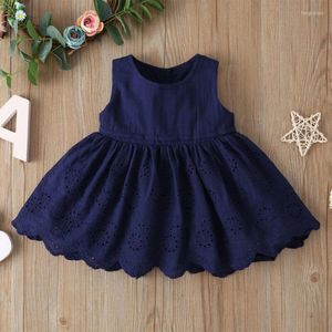 Girl Dresses Pudcoco 2023 Summer Kids Baby Clothes Sleeveless Princess Pageant Party Tutu Blue Dress