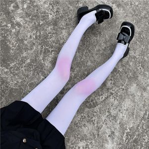 Women Socks Lolita Cute Knee Skin Tone Blush Pantyhose Y2K Sexy Printed Tights Female Stockings Japanese Breathable White Hosiery 2023