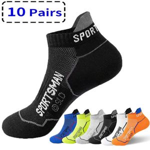 Spor Çoraplar 10 Çarşaklar Yüksek Kaliteli Erkekler Ayak Bileği Socks Nefes Alabilir Pamuk Spor Çoraplar Mesh Sıraslı Atletik Yaz İnce Kesim Kısa Sokken Boyutu 38-45 P230511