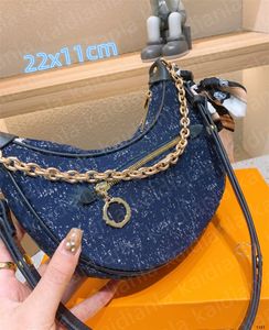 Trendsäckar svart papperskorgen design denim antik silver stor tote väska damer axel messenger väska kanal shopping handväska handväska designer handväska med låda