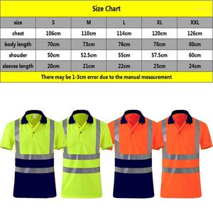 Men's T Shirts Outdoor Shirt Fluorescent High Visibility Safety Work Summer Breathable Reflective Vest T-shirt Quick Dry