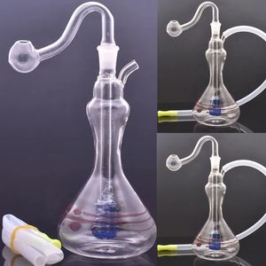 Blumenvasen-Stil, Glas-Ölbrenner, Bong, Aschenfänger, Shisha-Wasserpfeifen, Inline-Matrix, Perc, dickes Pyrex, klare berauschende Recycler-Dab-Rig-Bongs mit Zubehör