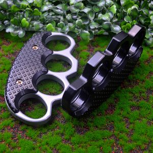 Stark förtjockad klippmetall Knuckle Duster Boxing Training Four Finger Tiger Fist Buckle Outdoor Camping Tiger Ring Buckle Self-Defense EDC Tool