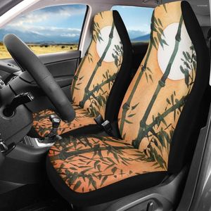 Car Seat Covers Front Cover Accessories Bamboo At Sunset Pattern Washable Auto Cushion Protect Universal For Women Easy Clean