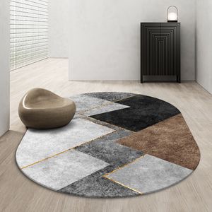 Carpets Nordic Oval Geometric Carpet Living Room Large Area Carpet Home Bedroom Bedside Carpets Study Coffee Table Balcony Non-slip Rug 230511