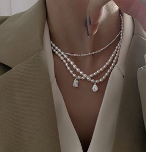 Romantisk pärla aaaaa zirkonkedja halsband hänge för kvinnor brud smycken party bröllop chocker halsband