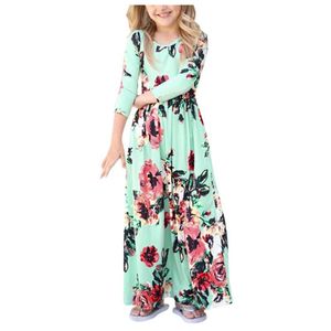 Casual Dresses 2023 Mom And Daughter Floral Long Sleeve Dress Family Look Matching Outfits Wedding Party Mommy Me