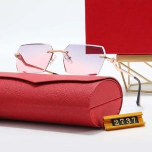 2023 Sunglasses ladies designers womens sunglasses for woman rimless metal eyeglasses antireflection anti UV Adumbral with Original box polarized sunglasses