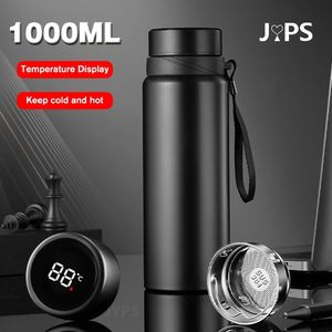 Vattenflaskor 1000 ml smarta termos håller kallt och temperaturdisplay intelligent för tekaffe vakuumflaskor 230510