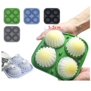 Cactus Ice Cube Mould 4 Cavity Silicone Homemade Big Ice Ball Maker for Cocktails Juice Whiskey Bourbon Freezer