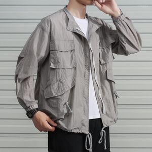 Men's Jackets Spring Summer Thin Jacket Breathable Loose Tooling Korean Trend Casual Windbreaker Men Sunscreen Coat