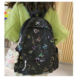 Backpack 2023 Moda de viagem Mochila para garotas Baga escolar Liga fofa Rucksack Kawaii Adolescente estudante de algodão Bookbag Mulheres