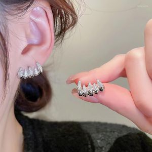 Серьги -грибы Ly Design Циркон Дьявол Зубы Когтя для женщин модный серебряный цвет готика необычная серьго