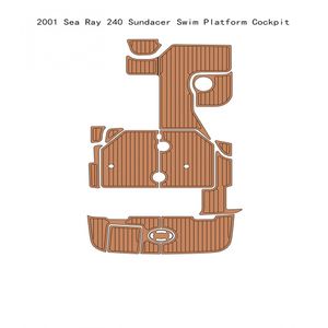 2001 Sea Ray 240 Sundacer Swim PlatformコックピットパッドボートEVA FOAMチーク床マット