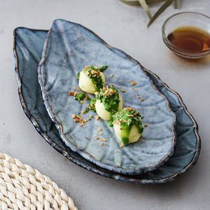Plates Creative Ceramic Leaf Plate Japanese-style Dish Sushi Irregular Restaurant For Household Use Set