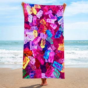 Moda européia e americana personalizada arco-íris tie-dye Microfiber looped Fabric Towel Banho Toalha de Toalha à beira-mar Limpando Swipe Swreation Wholesale