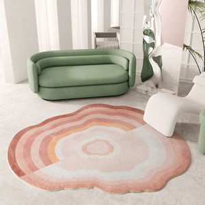 Tapetes de carpetes nórdicos da moda nuvem de moda Rantos de forma irregular para sofá Casa da sala de estar gradiente de decoração cor rosa azul cobertor verde 230511