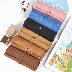 Jewelry Pouches Watch Strap Cover 5 Slots Rolling Up Snap Button Watchband Bag With Lanyard Frosted Waist Storage Pouch Accessories