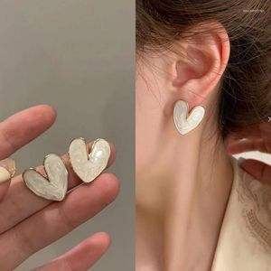 Backs Earrings 2023 Korea Style No Hole Geometric Heart Clip On For Women Non Pierced Enamel Jewelry Ear Clips Party Gift Cuff Earring