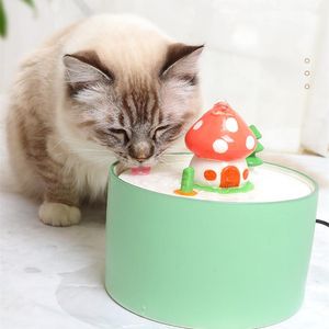 Supplies Pet Mushroom Cat Auto Drinking Electric Dispenser Bowls Cat Water Feeder Fountain Kitten Drinking Bowl Filter USB Charge