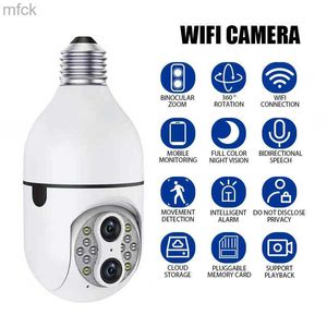 Telecamere di bordo Dual Lens E27 Bulb Telecamera di sorveglianza WIFI 360 Auto Tracking 360 PTZ IP Zoom 10X Telecamera Visione notturna a colori Sicurezza IP CCTV